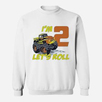 2 Year Old Boy Truck 2Nd Birthday Sweatshirt | Crazezy CA