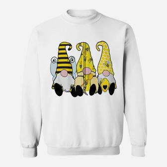 3 Cute Bee Gnomes Yellow Honey Bees Yellow Hats Zip Hoodie Sweatshirt | Crazezy