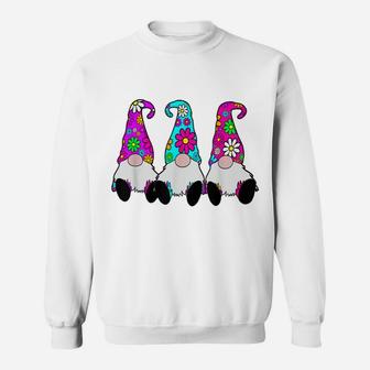 3 Hippie Gnomes Daisy Flower Hat Retro Peace Groovy Sweatshirt | Crazezy DE