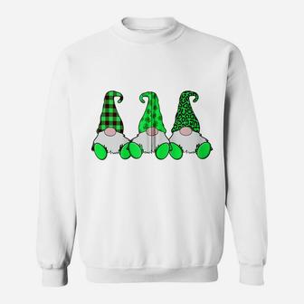 3 Irish Gnomes Leprechauns Shamrocks Leopard Plaid Hats Cute Zip Hoodie Sweatshirt | Crazezy