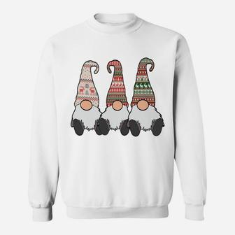 3 Nordic Gnomes Winter Christmas Swedish Tomte Cute Elves Sweatshirt | Crazezy