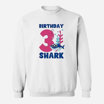 3Rd Birthday Shark Tutu Skirt Set Bday Girl Dress Ballet Outfit Sweatshirt | Crazezy CA