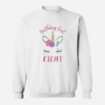8Th Birthday Girl Unicorn Sweatshirt | Crazezy UK
