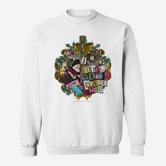 A Christmas Story I Triple Dog Dare You Collage Wreath Sweatshirt | Crazezy CA