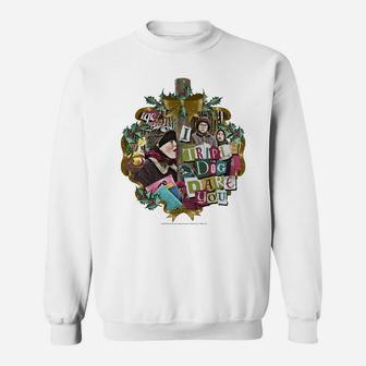 A Christmas Story I Triple Dog Dare You Collage Wreath Sweatshirt | Crazezy UK