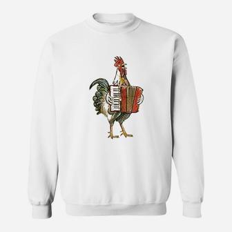 Accordian Playing Chicken Sweatshirt | Crazezy
