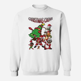 African American Santa Claus Black Christmas Crew Dabbing Sweatshirt | Crazezy