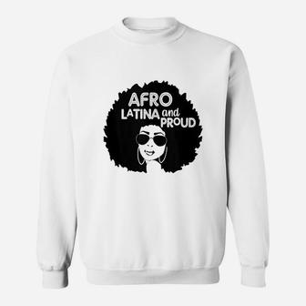 Afro Latina & Proud Black Latinx Pride Afro Origin Girl Sweatshirt - Thegiftio UK