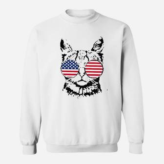 American Flag Cat Sweatshirt - Thegiftio UK