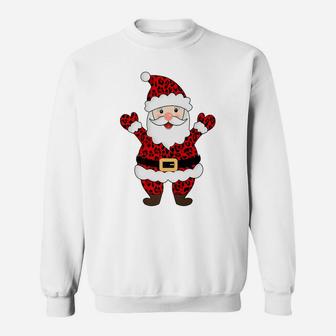 Animal Leopard Print Santa Claus Christmas Funny Xmas Gift Sweatshirt | Crazezy