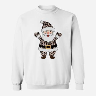Animal Leopard Print Santa Claus Pattern Christmas Xmas Gift Sweatshirt | Crazezy
