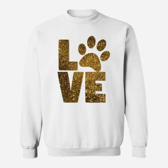 Animal Lover Dog Cat Paw, Pet Rescue Love Best Friend Gift Sweatshirt | Crazezy
