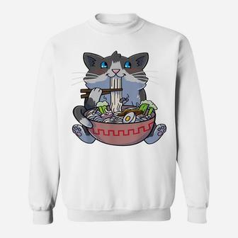 Anime Cat Ramen Kawaii Neko Noodles Sweatshirt | Crazezy AU