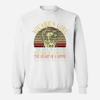 Aquarius Girl Zodiac January February Birthday Women Gift Sweatshirt | Crazezy