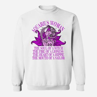 Aquarius Woman Zodiac January February Birthday Cute Gift Sweatshirt | Crazezy