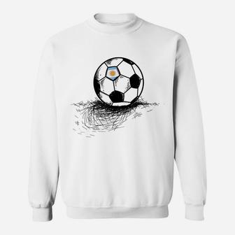 Argentina Soccer Ball Flag Jersey Shirt Argentinian Football Sweatshirt | Crazezy