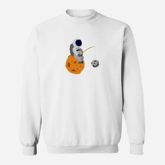 Astronauter Beim Angeln Sweatshirt - Seseable