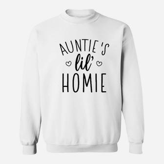 Aunties Lil Homie Funny Baby Sweatshirt | Crazezy