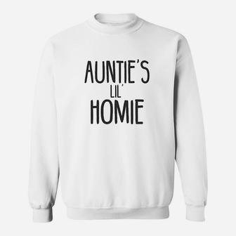 Aunties Lil Homie Funny Family Sweatshirt | Crazezy UK