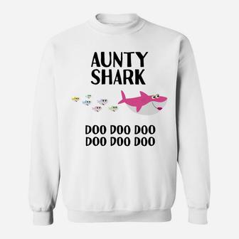 Aunty Shark Doo Doo Women Mother's Day Aunt Auntie Christmas Sweatshirt | Crazezy