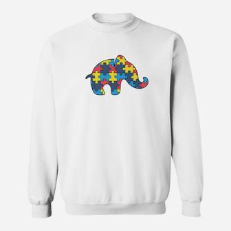 Autism Awareness Puzzle Elephant Perfect 2018 Gift Sweatshirt - Thegiftio UK