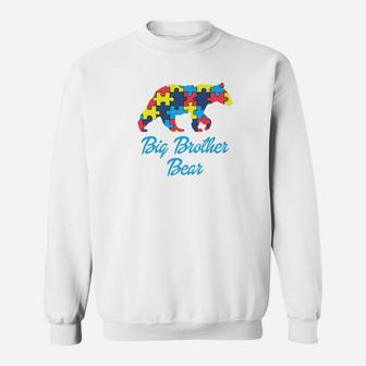Autism Big Brother Bear Silhouette Awareness Suppor Sweatshirt - Thegiftio UK