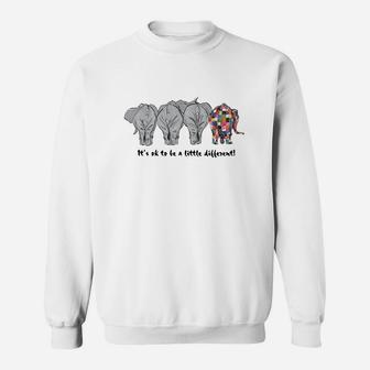 Autism Elephant It’s Ok To Be A Little Different T-shirt Sweatshirt - Thegiftio UK