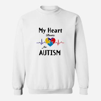 Autismus-Bewusstsein Sweatshirt Herzschlag für Autismus, Herz-Design - Seseable