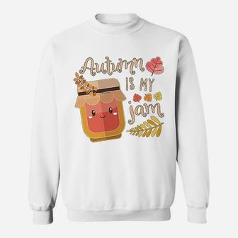 Autumn Is My Jam With Cute Jar And Fall Sweatshirt - Thegiftio UK