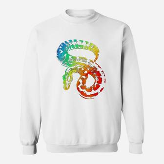 Ball Python Colorful Rainbow Retro Sweatshirt | Crazezy UK