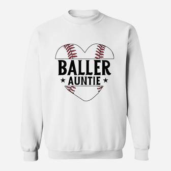 Baseball Baller Auntie Sweatshirt | Crazezy AU