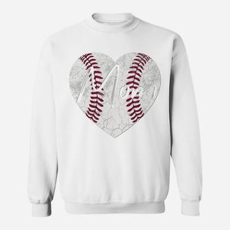 Baseball Heart Mom Softball Mother's Day Christmas Gift Sweatshirt | Crazezy CA