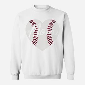 Baseball Softball Heart Mom Hoodie Cute Mother's Day Gift Sweatshirt | Crazezy AU