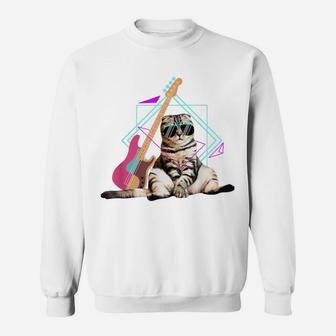 Bass Cat I Rock Kitty On A Bass I Cat Lover I Guitar Cat Sweatshirt | Crazezy DE