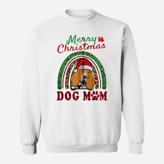 Basset Hound Santa Dog Mom Boho Rainbow Funny Christmas Xmas Zip Hoodie Sweatshirt | Crazezy
