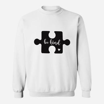 Be Kind Women Cute Puzzle Graphics Sweatshirt | Crazezy