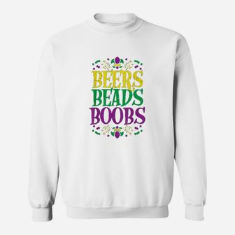 Beads Bobs Funny Mardi Gras Carnival Men Boyfriend Sweatshirt | Crazezy