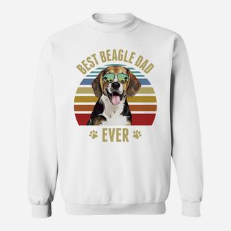 Beagle Best Dog Dad Ever Retro Sunset Beach Vibe Sweatshirt Sweatshirt | Crazezy AU