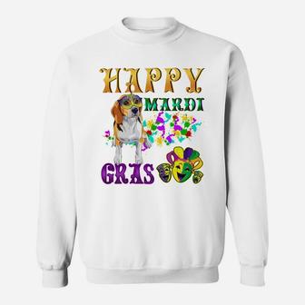 Beagle Dog Breed Happy Mardi Gras Festival Sweatshirt - Seseable