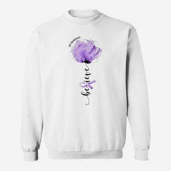 Believe Itp Awareness Purple Ribbon Flower Lovers Sweatshirt | Crazezy UK