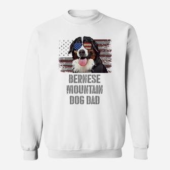 Bernese Mountain Dog Best Dog Dad Ever Retro Usa American Fl Sweatshirt | Crazezy UK