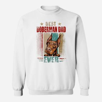 Best Doberman Dad Ever Retro Vintage Dog Lovers Sweatshirt | Crazezy AU