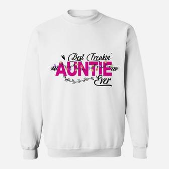 Best Freakin' Auntie Ever Light Christmas Sweatshirt | Crazezy AU