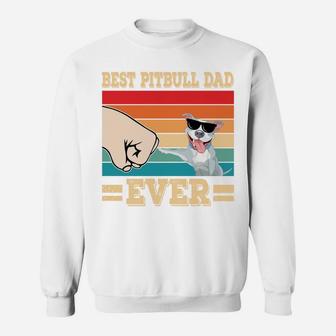 Best Pitbull Dad Retro Vintage Sunglasses Funny Dog Owner Sweatshirt Sweatshirt | Crazezy UK