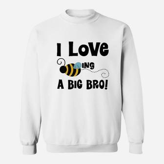 Big Bro Boys Brother Announcement Bee Sweatshirt | Crazezy