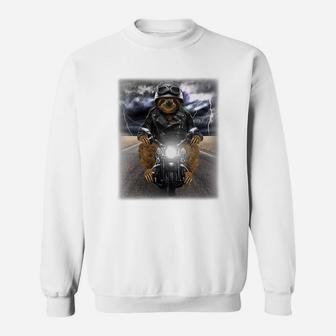 Biker Sloth Cruising On Motorcycle In Highway Shirt Sweatshirt - Thegiftio UK