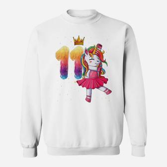 Birthday Girl Unicorn 11Th Eleven Yearstie Dye Ballet Dancer Sweatshirt | Crazezy AU