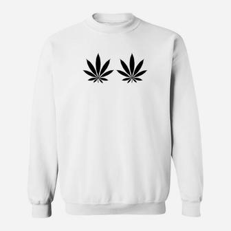 Black Bra 420 Leaves Stoner Girl Gift Sweatshirt | Crazezy UK