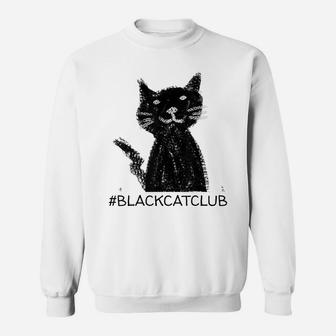Black Cat Club Gifts For Cat Lovers Cute Graphic Tees Sweatshirt | Crazezy