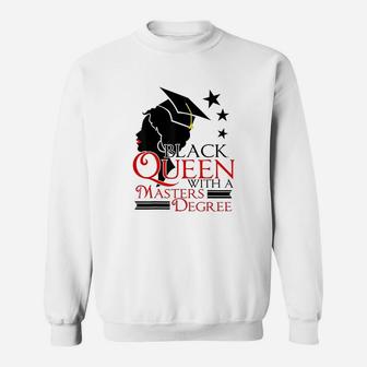 Black Queen Masters Degree Graduation Social Work Sweatshirt | Crazezy